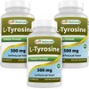Best Naturals L-Tyrosine 500 mg 180 Capsules (Pack of 3)
