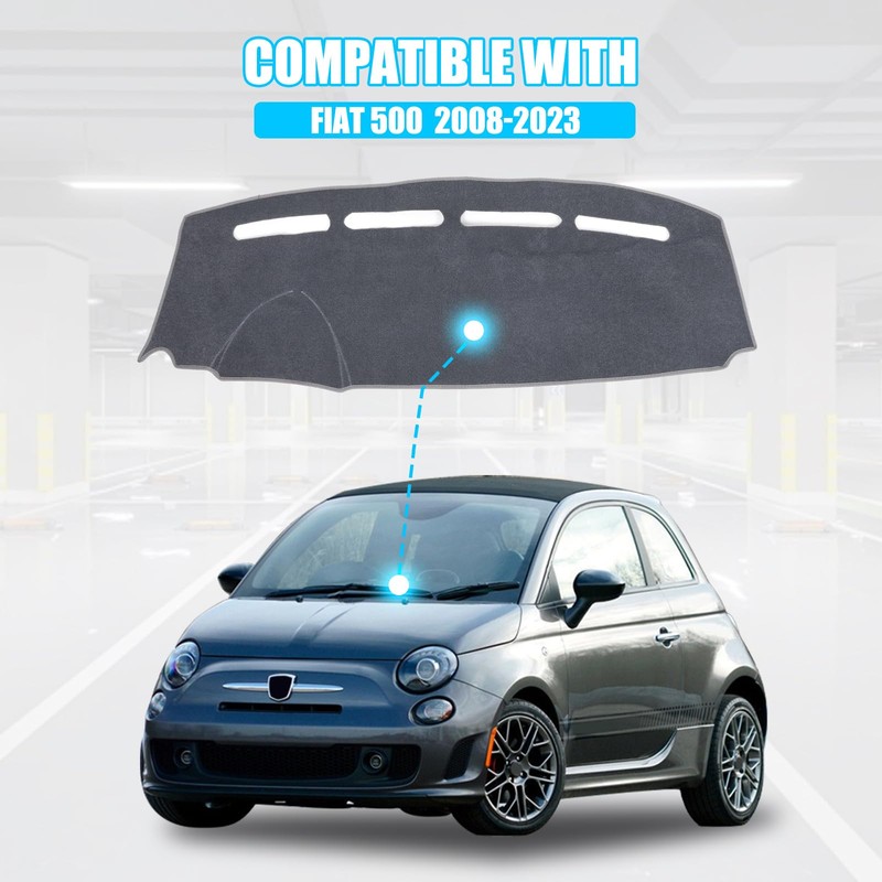 LLKUANG Dash Cover Mat Dash Mat Compatible with Fiat 500