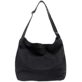 ARIALK Tote Bag, Canvas Shoulder Bag, Large Capacity, Overnight Travel, Canvas Tote, Eco Bag, Canvas, Shoulder Bag, Shopping Bag, Simple Zipper, A4, Women's, Men's, Plain, Keyring Included, 2 black