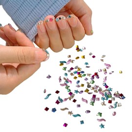 LKCCTK Nail Stone Parts, Approximately 4000 Pieces, Heterogenic, 3D, Sparkling, Star, Moon, Round, Multiple Colors, Hybrid Jewelry, Glass Stone, Nail Art Parts, Jewelry Parts, DIY, Craft Materials