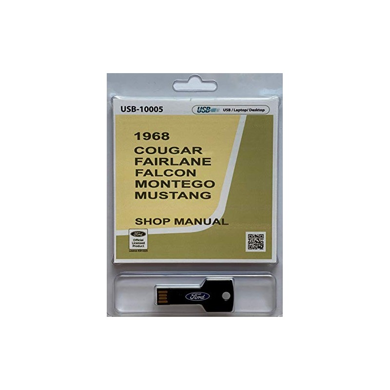 1968 Ford Cougar, Fairlane, Falcon, Montego, Mustang Shop Manual (USB)
