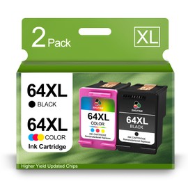 64XL Ink Cartridge Black and Color Combo Pack Replacement for HP Ink 64 64XL 64 XL Ink for Envy Photo 7855 7858 6252 6255 7800 7100 7155 7158 Tango Tango X Tango Terra (Black, Color)