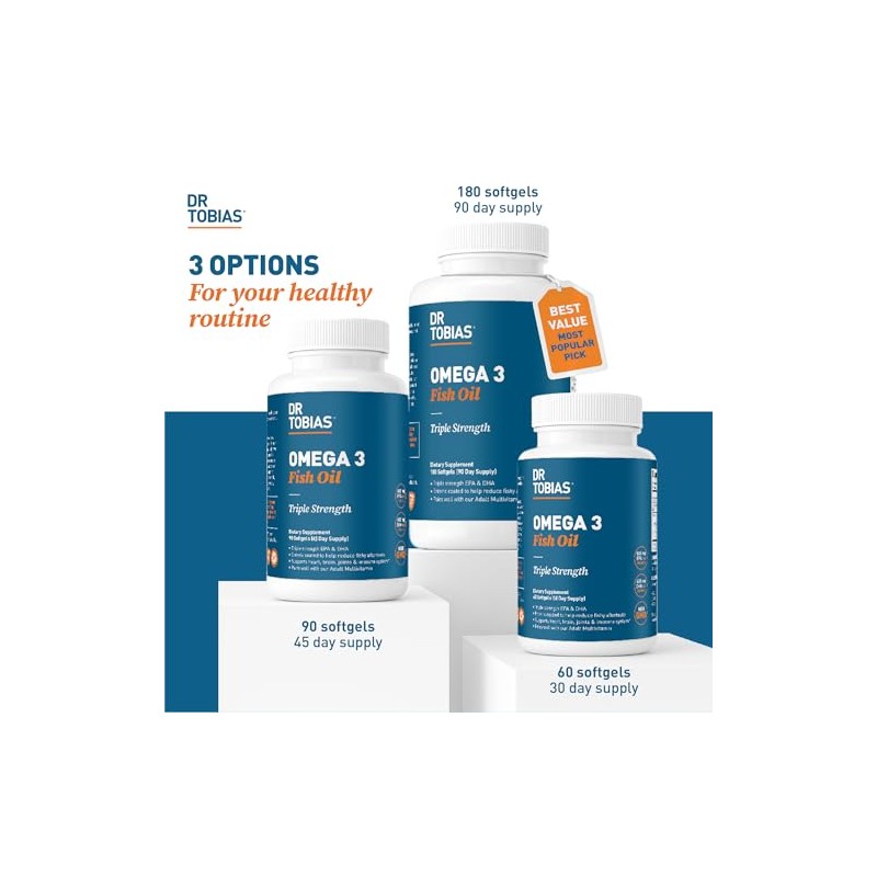 Dr. Tobias Aceite De Pescado Omega 3, 2000 Mg De