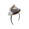 Gray Lederhosen Suspenders Mini Alpine Hat Headband German Oktoberfest Costume