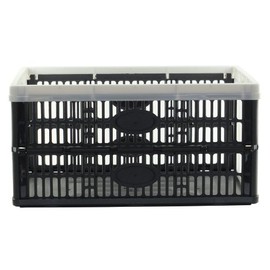 Fold Flat Crate - 32L Plastic Folding Stackable Storage Box (Pack of 1)