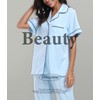 CF 100% Cotton Capri Pajamas Set Womens Button Down Sleepwear