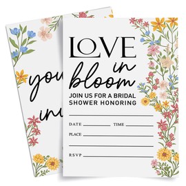 Weifuju Floral Bridal Shower Invitations, 20 Wildflower Bride To Be Invite Cards with Envelopes (4"x6")