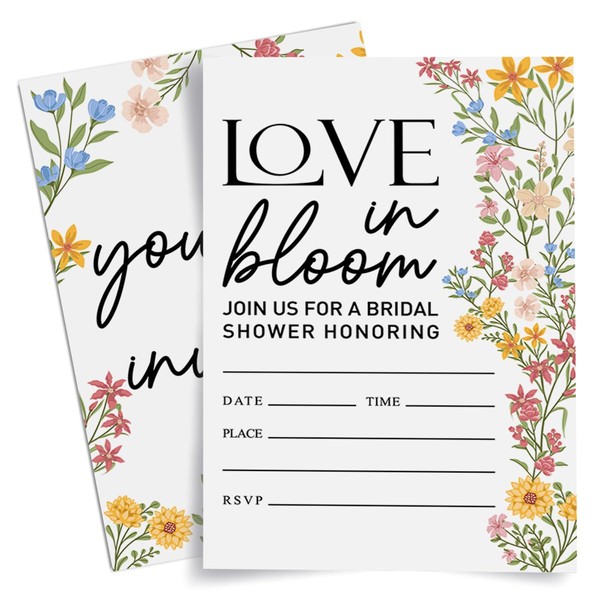 Weifuju Floral Bridal Shower Invitations, 20 Wildflower Bride To Be