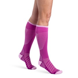 Unisex Motion Flow Tech Compression Socks 20-30mmHg - for Men & Women - Graduated Stockings for Varicose Veins, Edema, Athletes, Pregnancy, Travel, Nurses, Runners & DVT - Orchid - XLarge Long