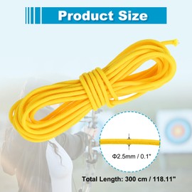 MECCANIXITY 10 Feet Archery D Loop Rope String Nocking Loop Rope Serving Thread Release Material for Compound Archery Bowstring(Yellow)