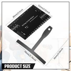 Mudder 10 Pieces Guitar Luthier Tools Include 9 Understring Guitar Radius Gauge and 1 String Action Gauge Ruler Measuring Tool for Bass Setup(Black)