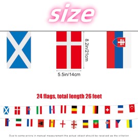 Oly Flags Bunting Flags,8M Oly Flags Oly 2024 Bunting Flag,24 World Country Flags,International World Flag Oly Flag Bunting Banner for Garden Bar Outdoor Oly Game 2024 Party Decorations