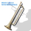 Brass C Bugle Call Gold-Plated Trumpet Cavalry Horn with Mouthpiece