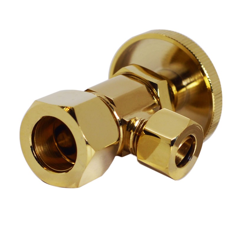 Westbrass A105-01 Round Handle Angle Stop Shut Off Valve, 1/2"