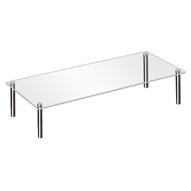 Teensery 1 Pc Acrylic Display Riser Clear Rectangle Cupcake Stand Countertop Dessert Bakery Display Holder Perfume Display Shelf Organizer for Figure, Cupcake, Appetizer, Jewelry, Cosmetic