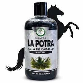 HIGH SUPREME Champú Cola De Caballo (Shampoo Horse Tail Plant) La Potra 500 Ml Con Romero & Sabila(Rosmary & Aloe Vera)