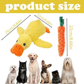 ZQuintuplian 2 Pcs Duck Dog Toy Set, Dog Toy Duck, Durable Dog Duck Toy Dog Toys for Boredom for Small Dogs and Dog Toys For Medium Dogs for Pet Playtime and Interactive Fun