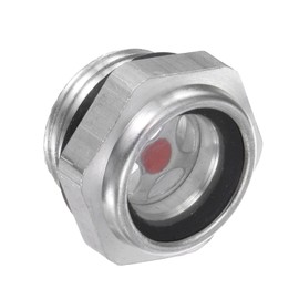 CoCud Air Compressor Oil Sight Glass, | M20x1.5mm Male Thread | Aluminum Hex Head Oil Liquid Level Indicator Glass Window - (Applications: for Gearbox Fittings), 1-Piece