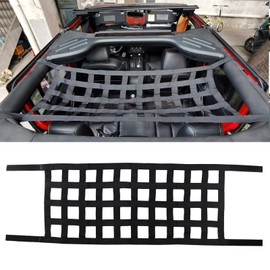 Vancroser Wrangler Luggage Net Car Ceiling Net Roof Net Car Net Cargo Fixing Nylon Material Suitable for Jimny, Wrangler TJ JK JL 1997-2023 (4 Belts)