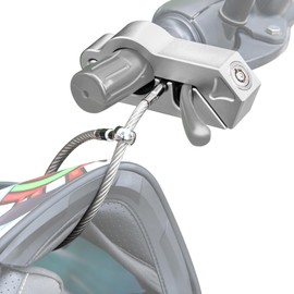 Windance Heavy Duty Solid Handlebar Lock + Helmet Lock Combo for Motorcycle Bike ATV Scooter Dirt Bike, Anti Theft Brake Lock (Silver)