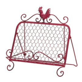 Smart Living Company 10015878 Metal Rustic Rooster Holder Kitchen Cookbook Stand, None