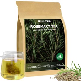 Rilltea Rosemary Tea Bags,36 Teabags Fresh Rosemary Leaves Premium Dried Rosemary Leaves - Non-GMO - Caffeine-free - Rosemary Tea Bags Rosemary Seeds