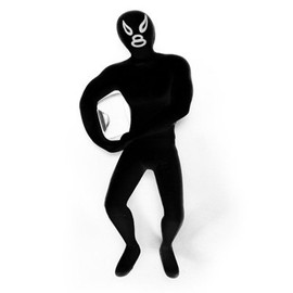 Luchador Bottle Opener, Head Lock, Black