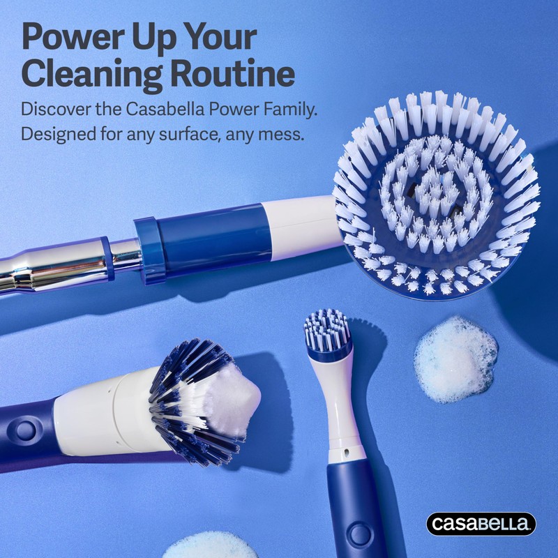 Casabella Power Scrubber Handheld Electric Spin Detail Scrubber for Cordless