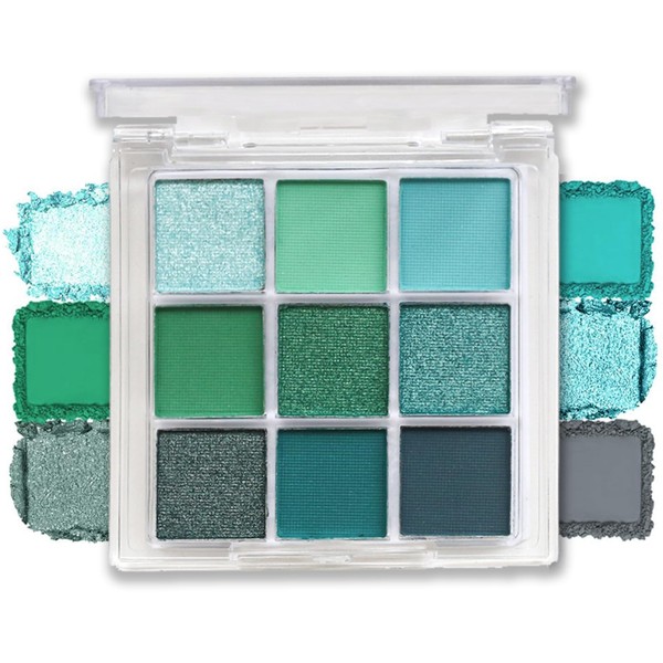Shimmer & Glitter Eye Shadow Palette - Highly Pigmented Green