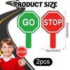 Ouligay Stop and Go Sign with Handle Double Sided Red