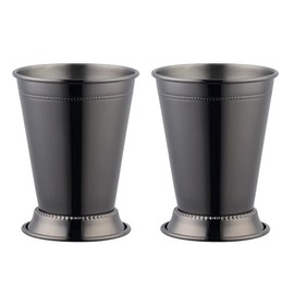 TUPMFG 380 ml Stainless Steel Mint Julep Cup, Set of 2, Moscow Mule Cups, Metal Cocktail Cups for Bars & Parties, Dishwasher Safe, Black