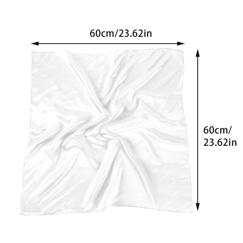1 Piece of White Square Satin Scarf Wrap Neck Scarf