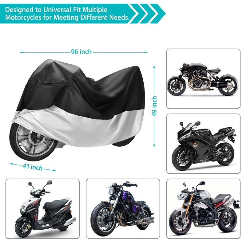 Motorcycle Cover,Motorbike Cover All Season Universal Weather Waterproof Sun Outdoor