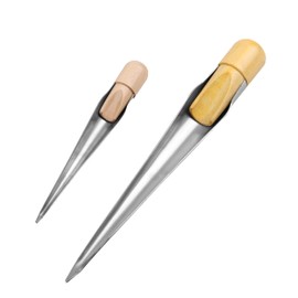 Marine Rope Splicing Fid Dock Line Rope Splicing Spike Fids Stainless Steel Hollow Splicing with Wood Handle for Yachts Boats Line Wire Hardware Tool (1pcs Small+1pcs Large)