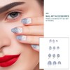 Baluue 24pcs False Nails Blue Glitter Full Coverage Nail Tips
