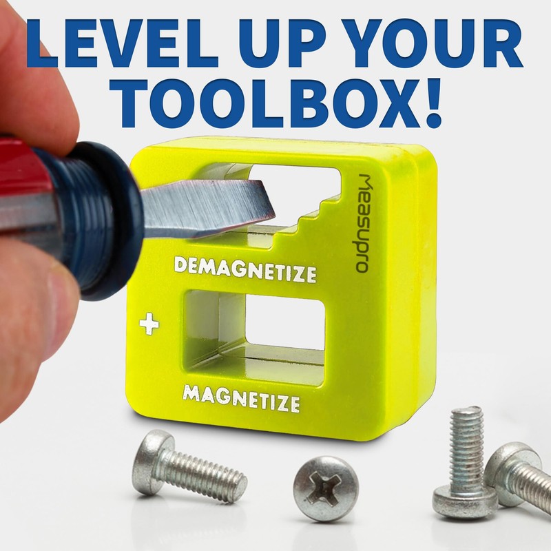 MeasuPro Demagnetizer and Magnetizer - Yellow - for Screwdrivers Tips,