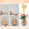 NBEADS 2 Sets Wood Vase for Flower, 3D Flower Wood