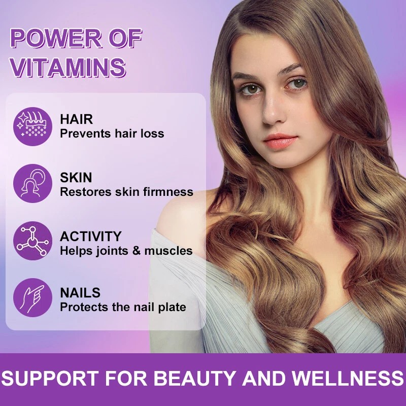 Biotin Collagen Gummies 12000Mcg - Maximum Potency for Hair, Skin,