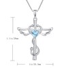 STARCHENIE Stethoscope Cross Pendant Necklace 925 Sterling Silver Angel Wings