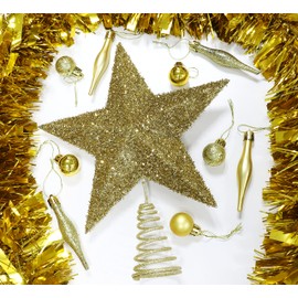 Christmas Concepts® 28cm Sparkly Tree Top Star - Luxury Christmas Decorations (Gold)