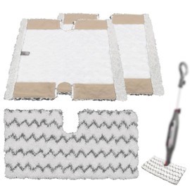 3 Pack Steam Mop Pads Replacement Compatible with Shark Genius Steam Mop S5003D S5002Q S5004 S6001W S6001WM S6002 & Lift-Away Pro Steam Mop S3973 S3973D S3973WM, Reusable Washable Microfiber Mop Pads