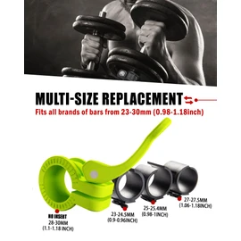 ZY-HUAN Mini Barbell Clips 1 inch I Multi-Size Adjustable Barbell Collar I 1 inch Barbell ClampsIQuick Release Weight Clips Pair of Locking for Dumbbell Bar(Green)