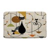 JIRGIXA Mid Century Atomic Cat Bath Mat Retro Atomic Black