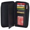 MARSHAL Genuine Leather Checkbook Cover Zippered (RFID Black)