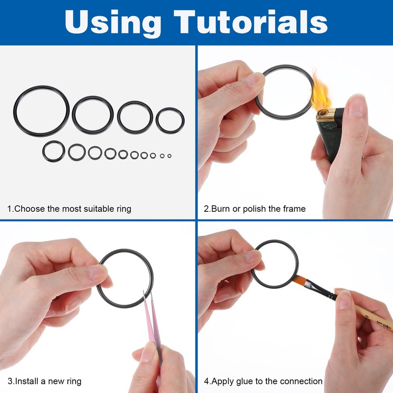 Alrhso 28 Pcs Fishing Rod Eyelet Repair Kit 14 Sizes