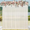 Chiffon Backdrop Curtain Ivory 5ft x 10ft 2 Pieces Cream