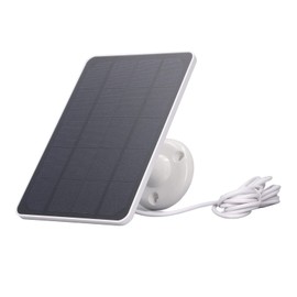 10 W Solar Panel for Surveillance Camera, USB Solar Panel for DC 5 V Security Camera, Waterproof Solar Charger with Adjustable Bracket, Compatible with Micro USB (White)