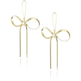 Betsey Johnson Textured Bow Drop Earrings