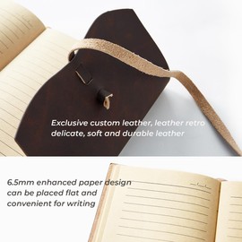RILIHO Leather Journal Notebook, A5 Size Diary, 6x8.1 Inch, Genuine Leather Journals for Writing, Vintage Style, Ideal for Women and Men, Artists, Travelers, Dark Brown