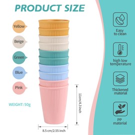 AouiSton Cups, Children's Cups, 350 ml Set Unbreakable Drinking Cups, Plastic Cups, Reusable Cola Cups for Coffee, Tea, Milk, Juice, Cola (Pack of 10)
